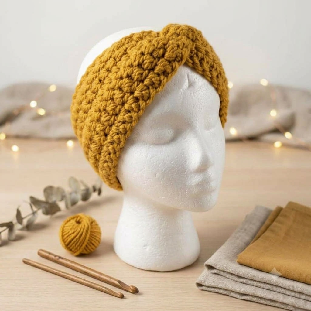 PRE-ORDER NOW Handmade Satin-Lined Crochet Ear Warmer