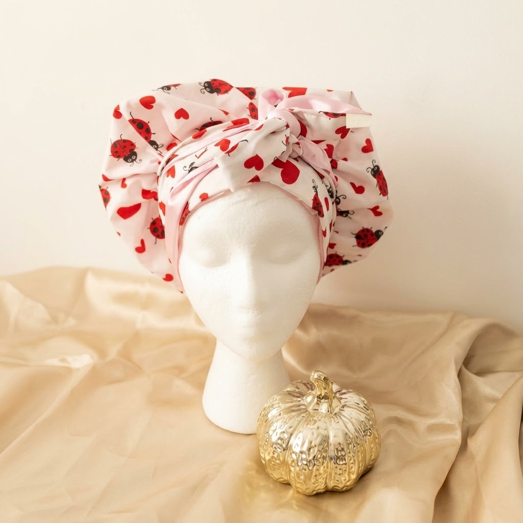 Handmade Reversible Satin Tie-Up Bonnet