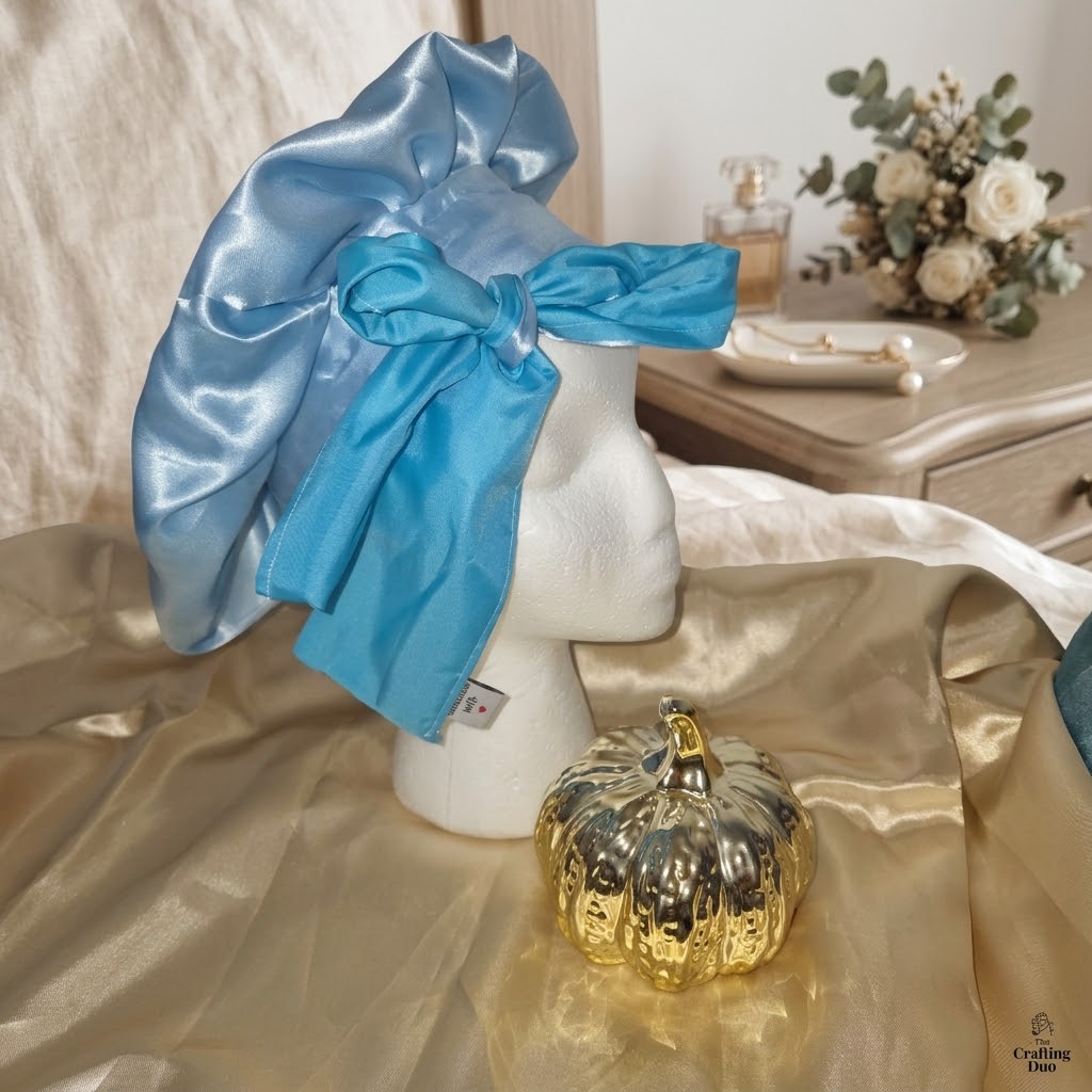 Handmade Reversible Satin Tie-Up Bonnet
