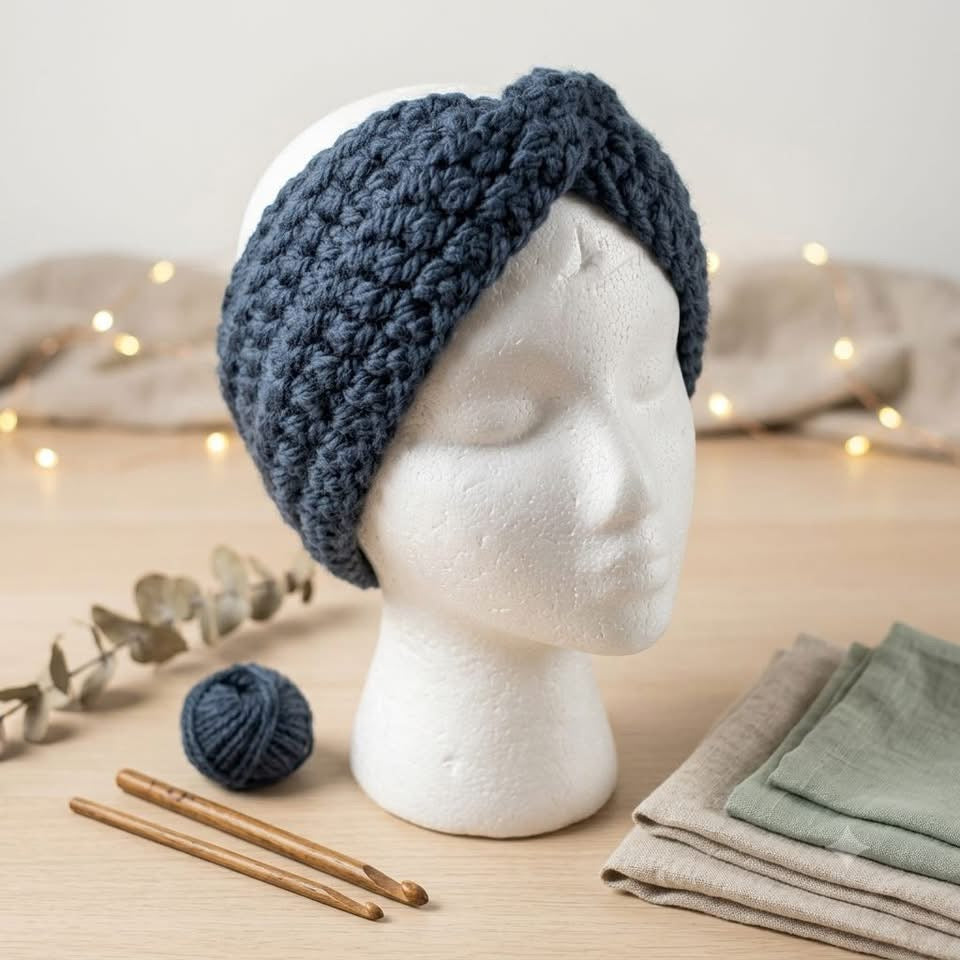 PRE-ORDER NOW Handmade Satin-Lined Crochet Ear Warmer